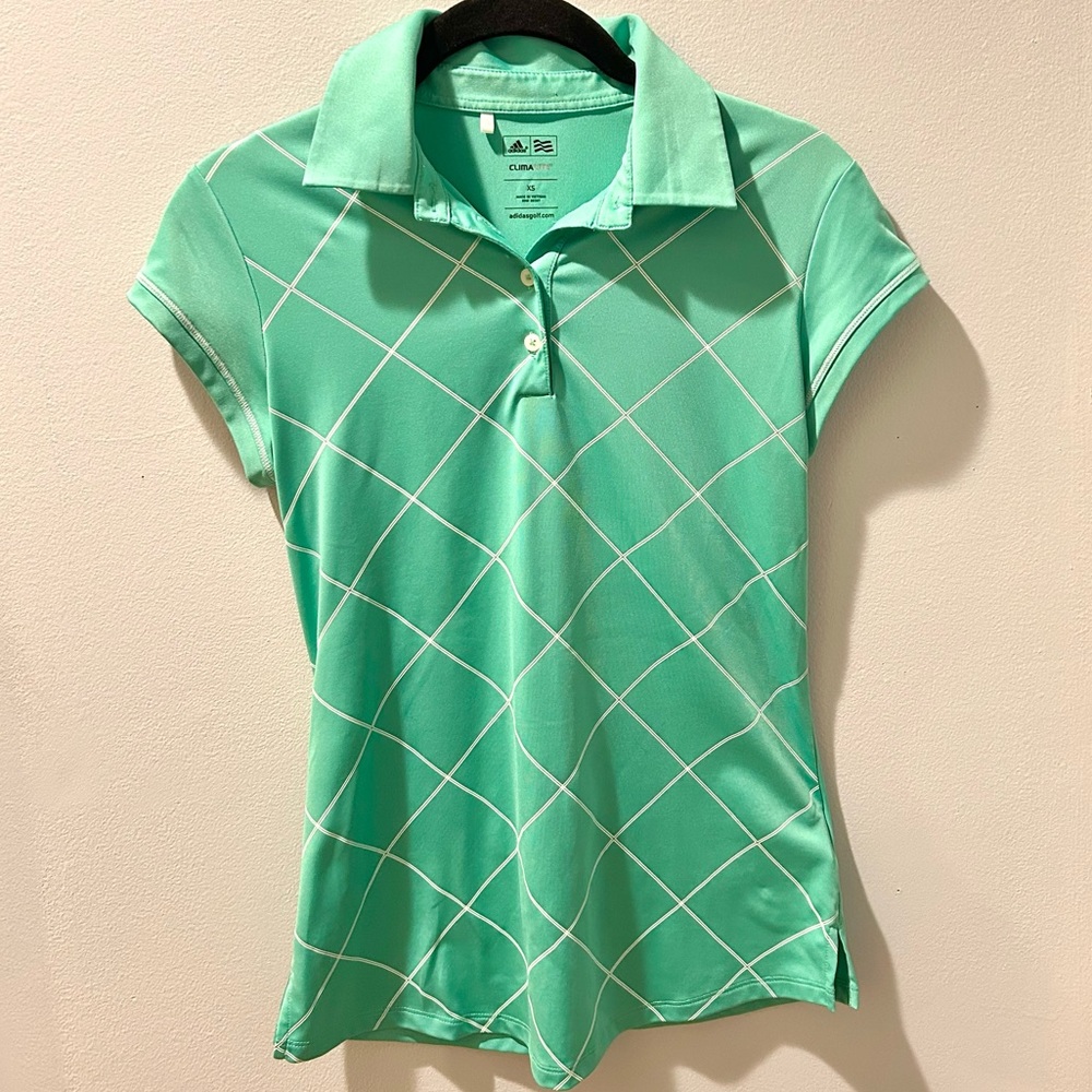 Adidas Women’s XS Turquoise Button Up Golf Polo Shirt